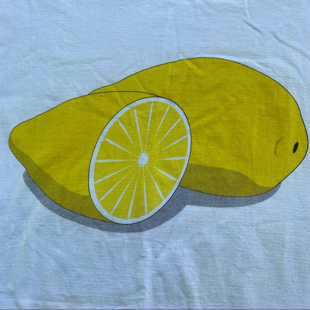 Lemon t-shirt, oversized tee with fruit, harajuku style, XL